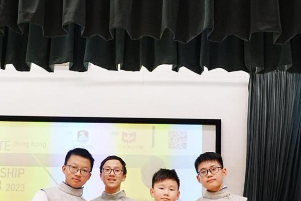 香港青少年劍擊精英挑戰賽2023U14男子花劍團體賽季軍6A李俊晞 6A梁炘豪6B張梓峰 5D羅皓軒
